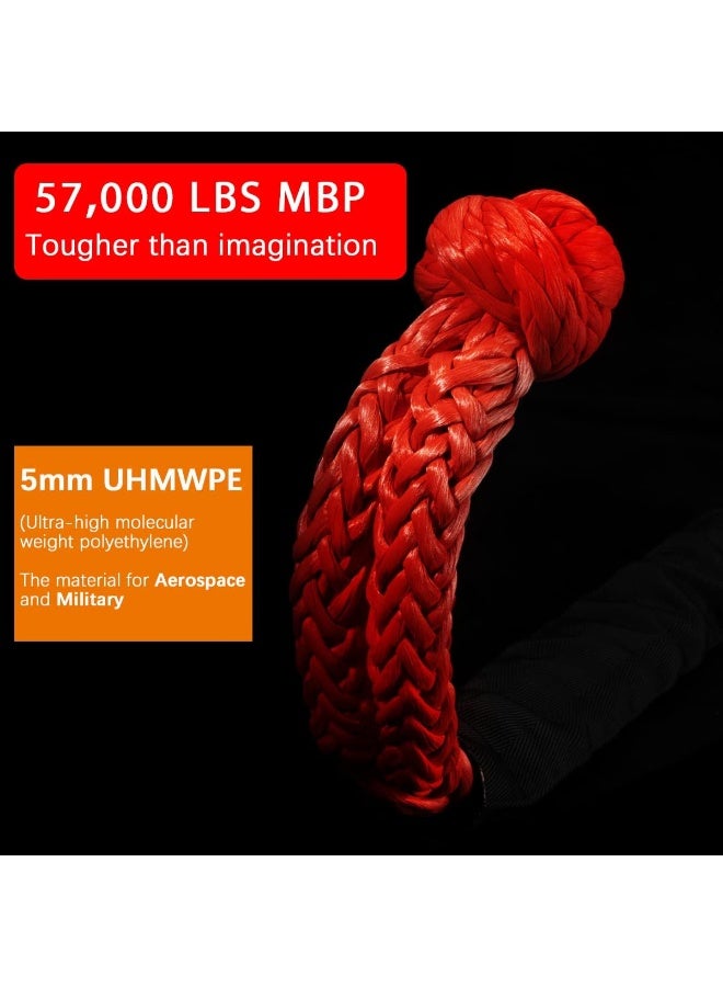 سلسلة ناعمة 1/2 'إكس 22 بوصة (57,000LBS) كسر القوة ، حبل استعادة الطرق الاصطناعية للإبحار سيارة الرباعية الدقيقة ATV 4X4 شاحنة جيب 2 حزمة - أكثر أمانا من سلسلة معدنية - Image 2